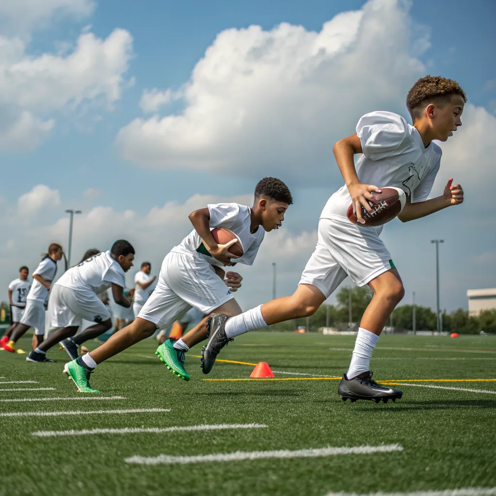 Football academy players in action